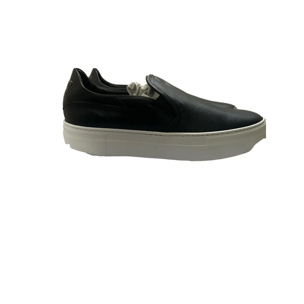 LITA Women's Black and White Leather Slip-On Sneakers Size 7/37, NIB
